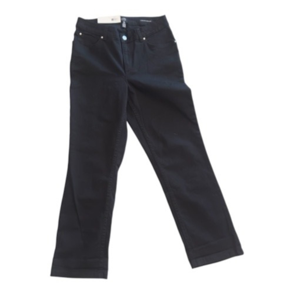 Jones New York Signature Lexington Cuffed Capri Black Slim Leg Pants Size 8 NEW